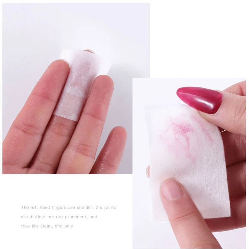 Salviette per rimuovere lo smalto per unghie in gel duro bianco forte e spesso, sgrassatore per unghie senza pelucchi, doppi cuscinetti in cotone, set per manicure