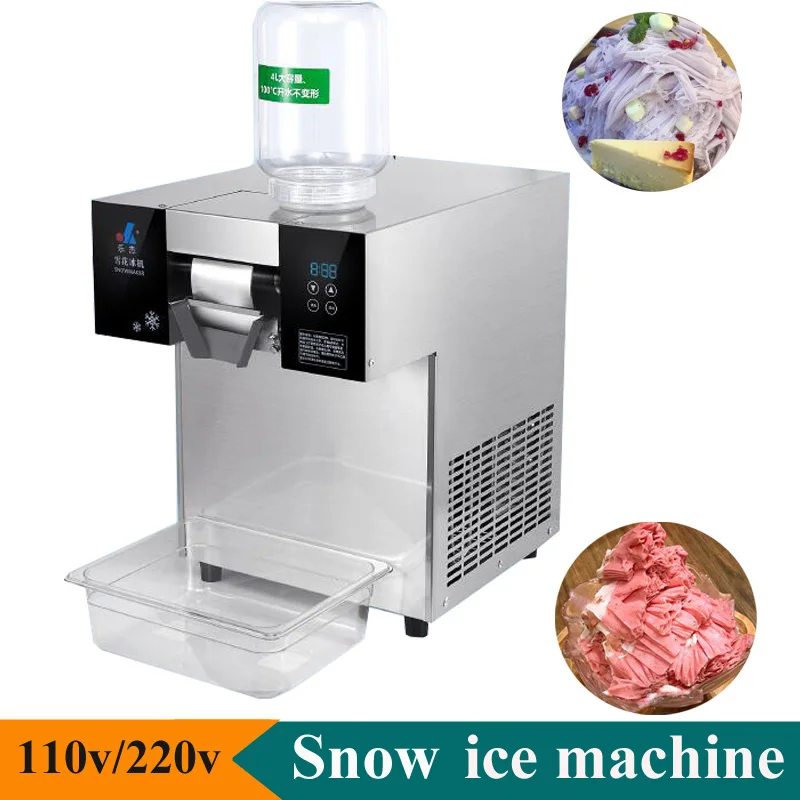 180KG/Day 4L Commercial Snow flake Shaved Ice Machine Electric Snow Ice Crusher Maker Korea Bingsu Machines