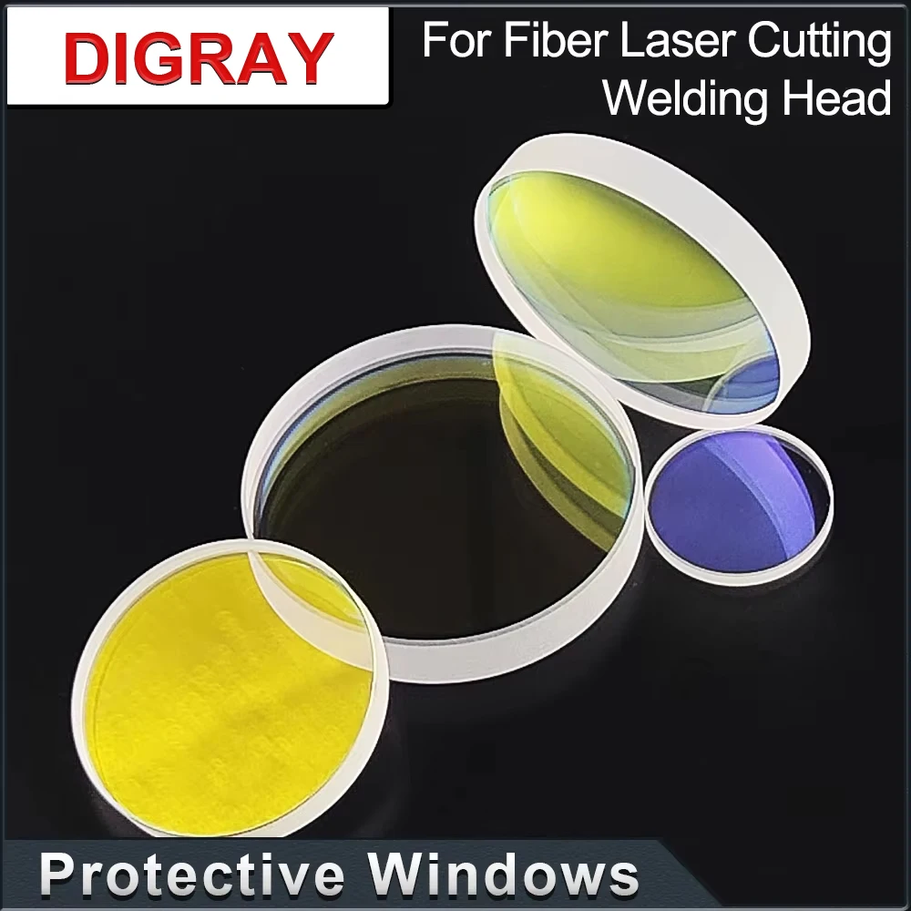 

DIGRAY 10Pcs Laser Protective WIndows Hot Sale Size Optical 27.9*4.1 30*5 34*5 37*7 1064nm Quartz Fused Silica for Laser Head