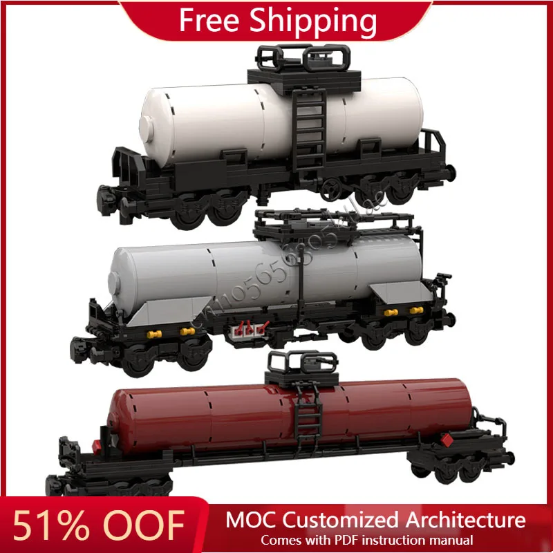 Nuovo modello di auto da città MOC Mattoni da costruzione Serbatoio carburante Modello di vagone Tecnologia modulare fai-da-te Regali Vacanza Assemblare Giocattoli per bambini Tute