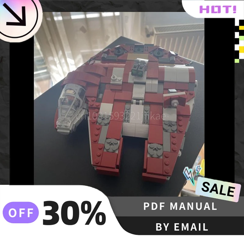 [454 ชิ้น] ที่กําหนดเอง MOC Jedi Shuttle Creative Building Blocks ชุด STEM ของเล่นเพื่อการศึกษาการก่อสร้างชุดของขวัญวันเกิด