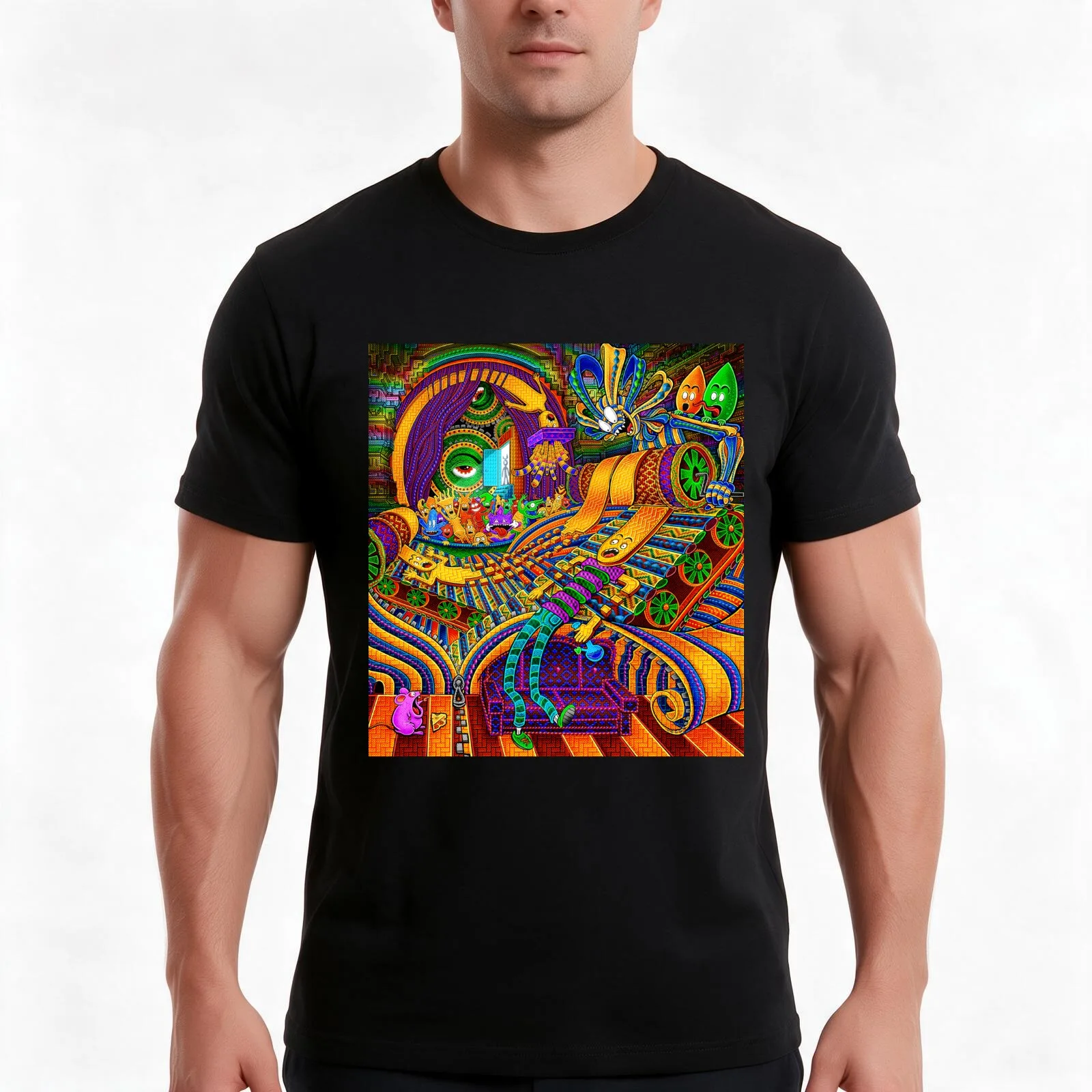 The Conductor of Consciousness T-Shirt Summer Casual Cotton Tee Oversized Streetwear Tops Vintage Graphic Print 100% Cotton