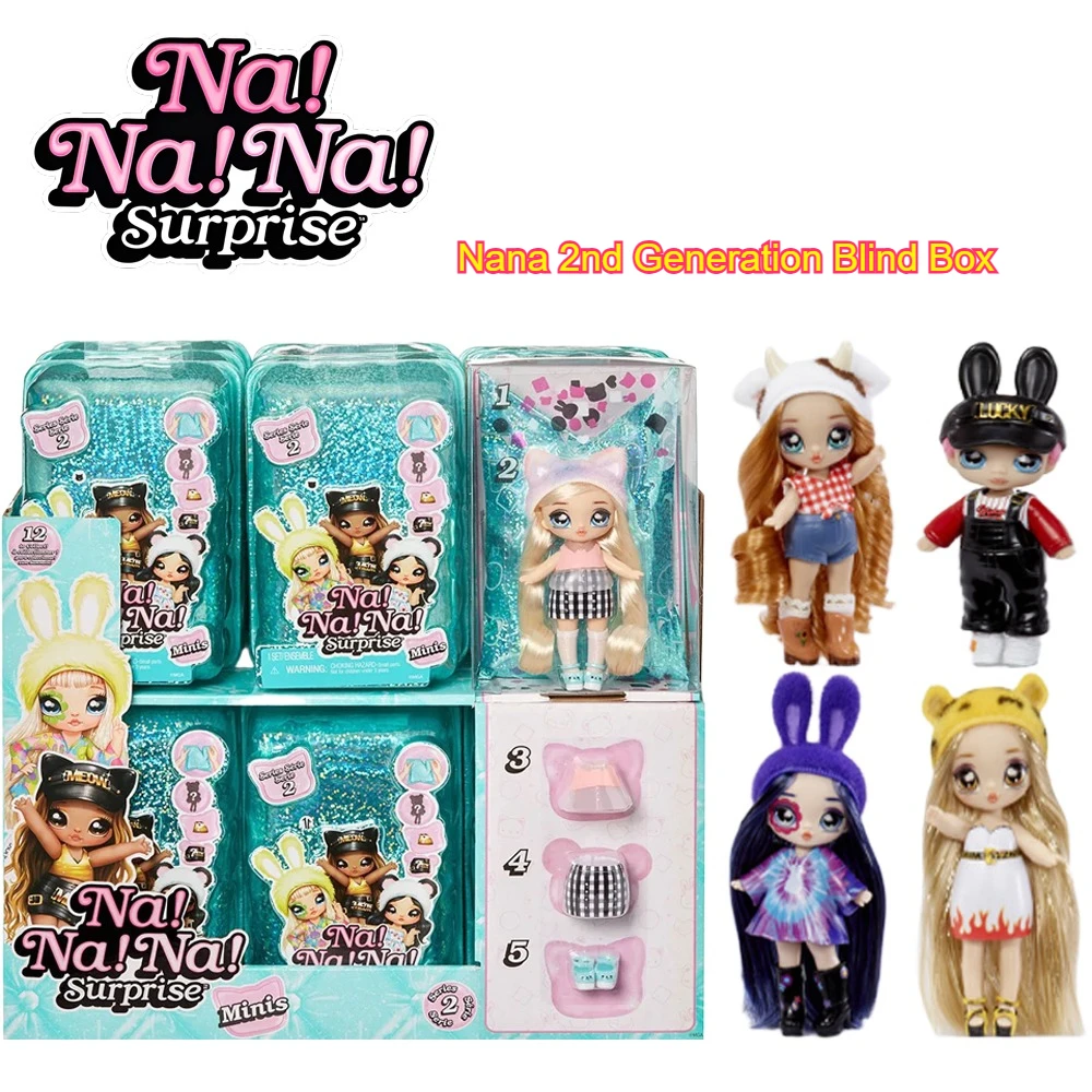 دمية عصرية من سلسلة Na Na Na Surprise Minis - تغليف غامض مع قصاصات ألعاب أطفال ملابس دمى صندوق أعمى مفاجئ