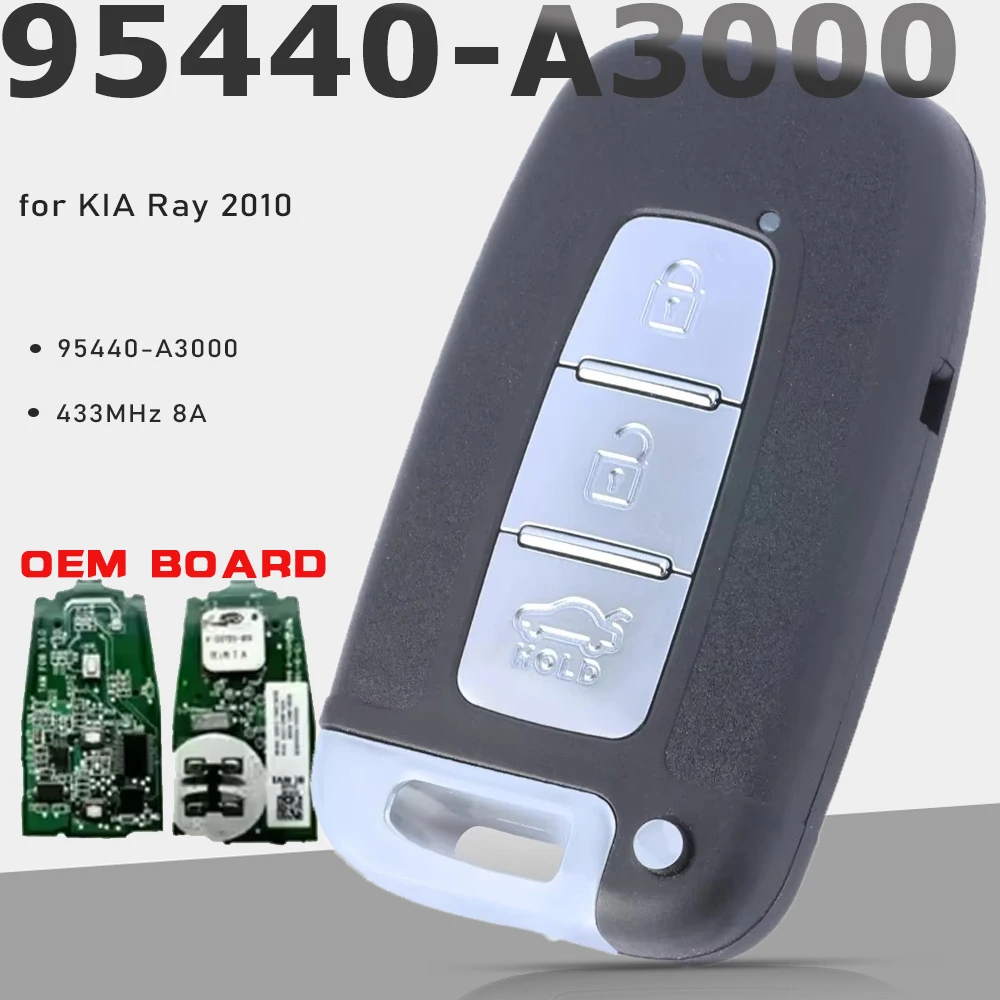 

KEYECU 95440-A3000 OEM Плата Smart Remote Key 433MHz 8A Chip Fob 3 кнопки для KIA Ray 2010