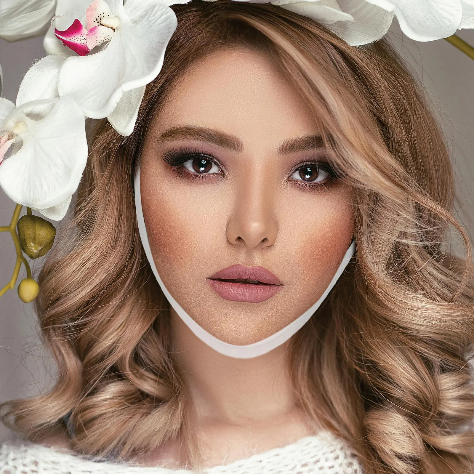 2 Pezzi Fascia Modellante Viso in Silicone per Sollevamento Linea Mascellare e Riduzione Doppio Mento, per Dormire, a Forma di V, Vestibilità Confortevole, per Uso Notturno