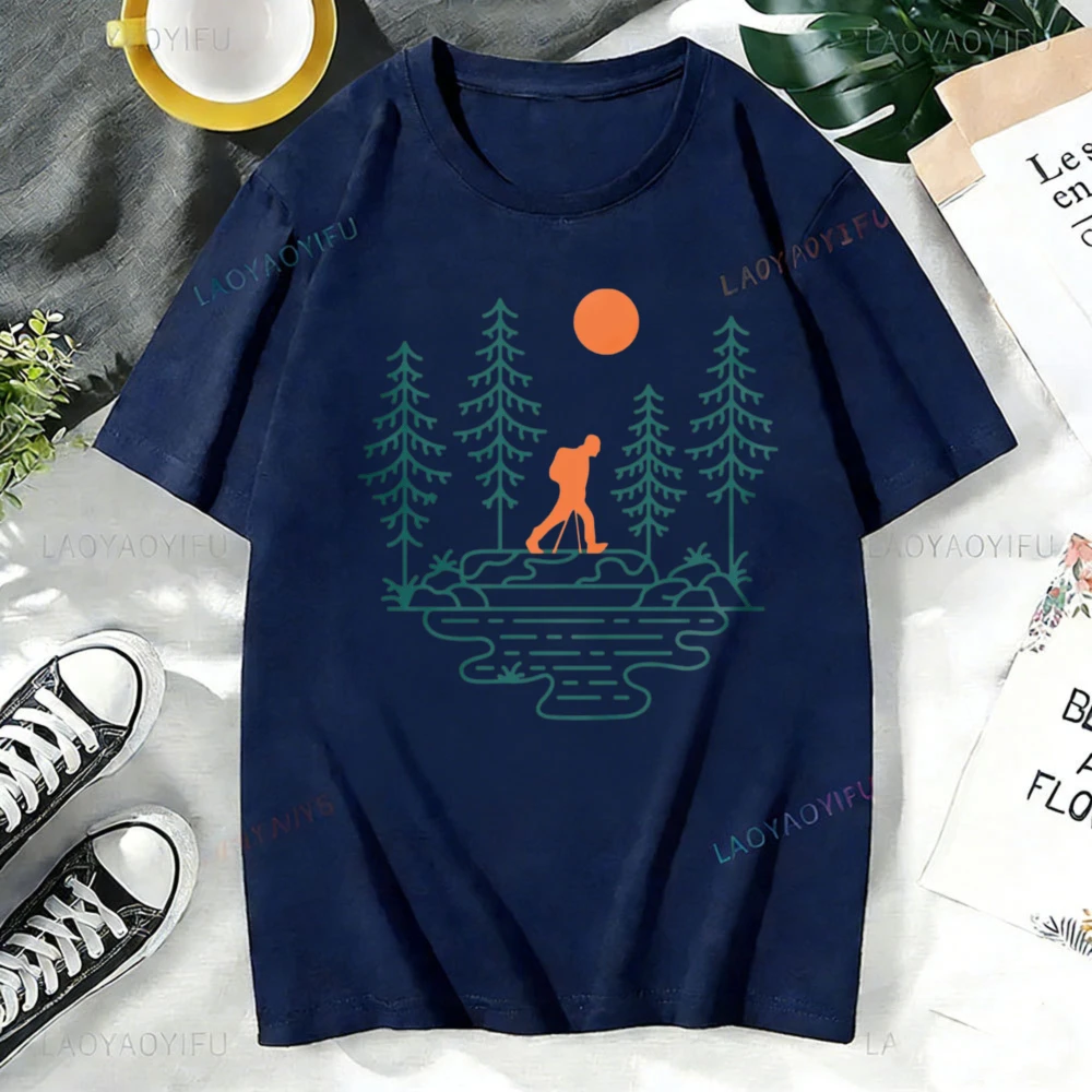 Forest Bigfoot Orange Sun Women T-Shirt Cotton Fashion Short Sleeve O-Neck Casual Fashion Outdoor Summer Unisex T Shirt