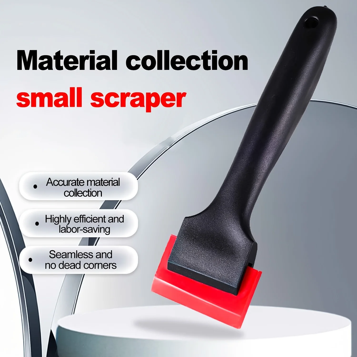 For Grout, Tile Filling, Car Film Application Versatile Silicone Trowel and Scraper Tool - Red Blade with Black Handle