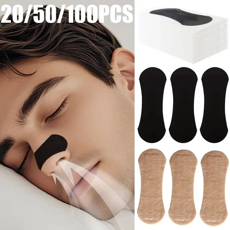 Tiras nasales para respirar, tiras antironquidos para dejar de roncar, para adultos, más fácil, mejor respirar, cuidado de la salud, dormir bien, 20/50/100 Uds.