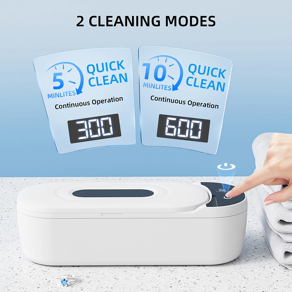 KUNPHY Dental Ultrasonic Retainer Cleaner Machine with UV Light Digital Timer for False Teeth Aligner Retainer Cleaning 400ML