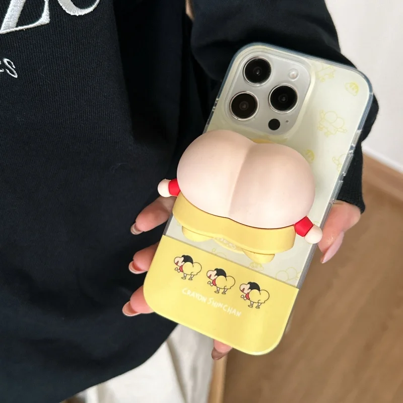 

Cute Crayon Shin-chan Funny buttocks Magnetic HolderMagsafe Wireless Charge For iPhone Case For iPhone 13 14 15 16 Pro Max Cover
