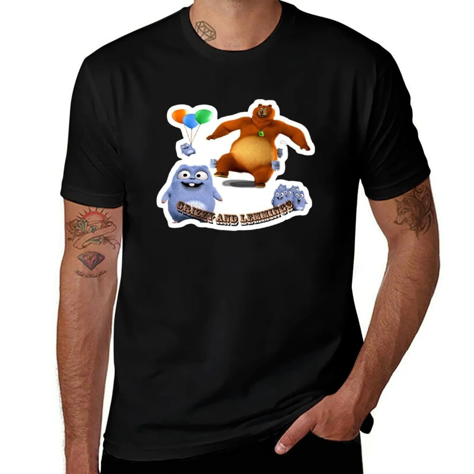 

grizzy and the lemmings(10) T-Shirt t shirts for man slim fit funny t shirts cotton T-Shirt