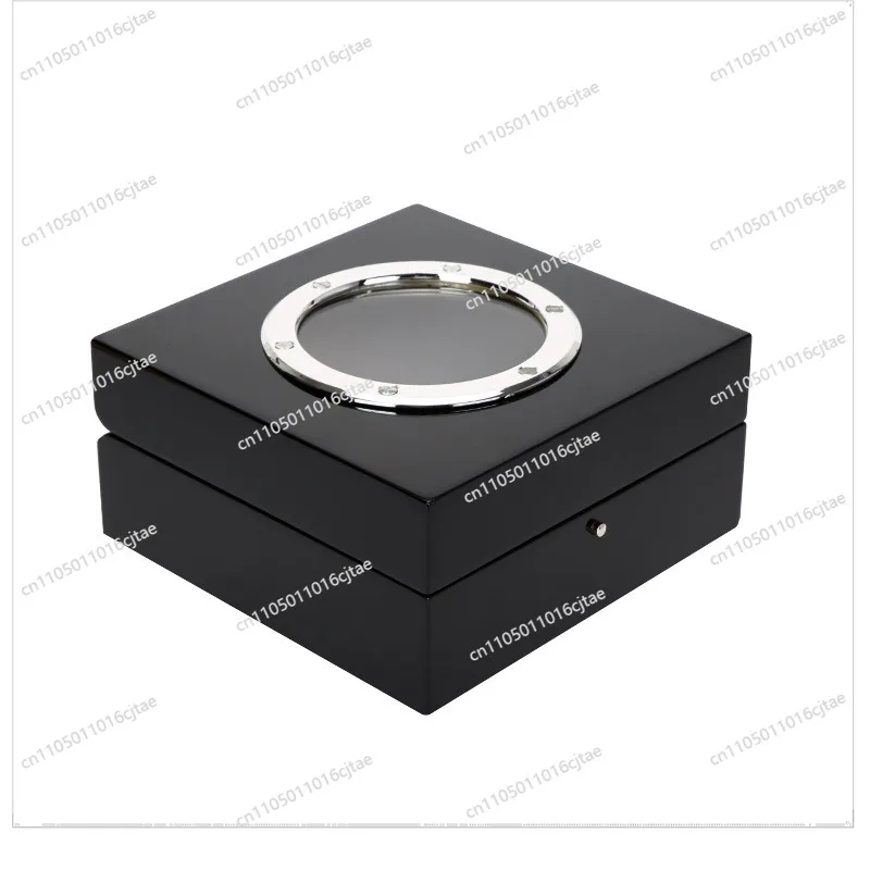 For Black Paint Watch Packaging Gift Box, Wooden Box PU Leather Jewelry Storage Box