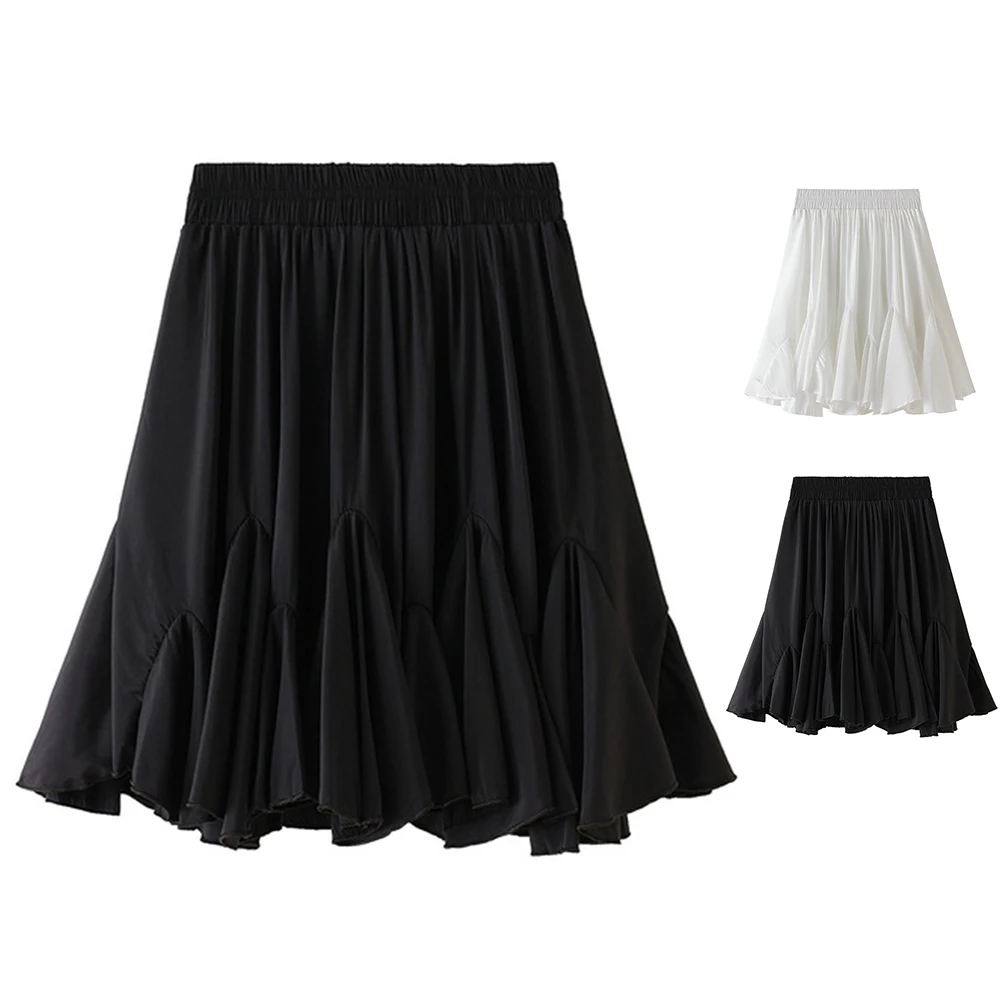 여성용 우아한 프릴 짧은 스커트, 플리츠 스커트, 하이웨이스트 스커트, 여름 신상