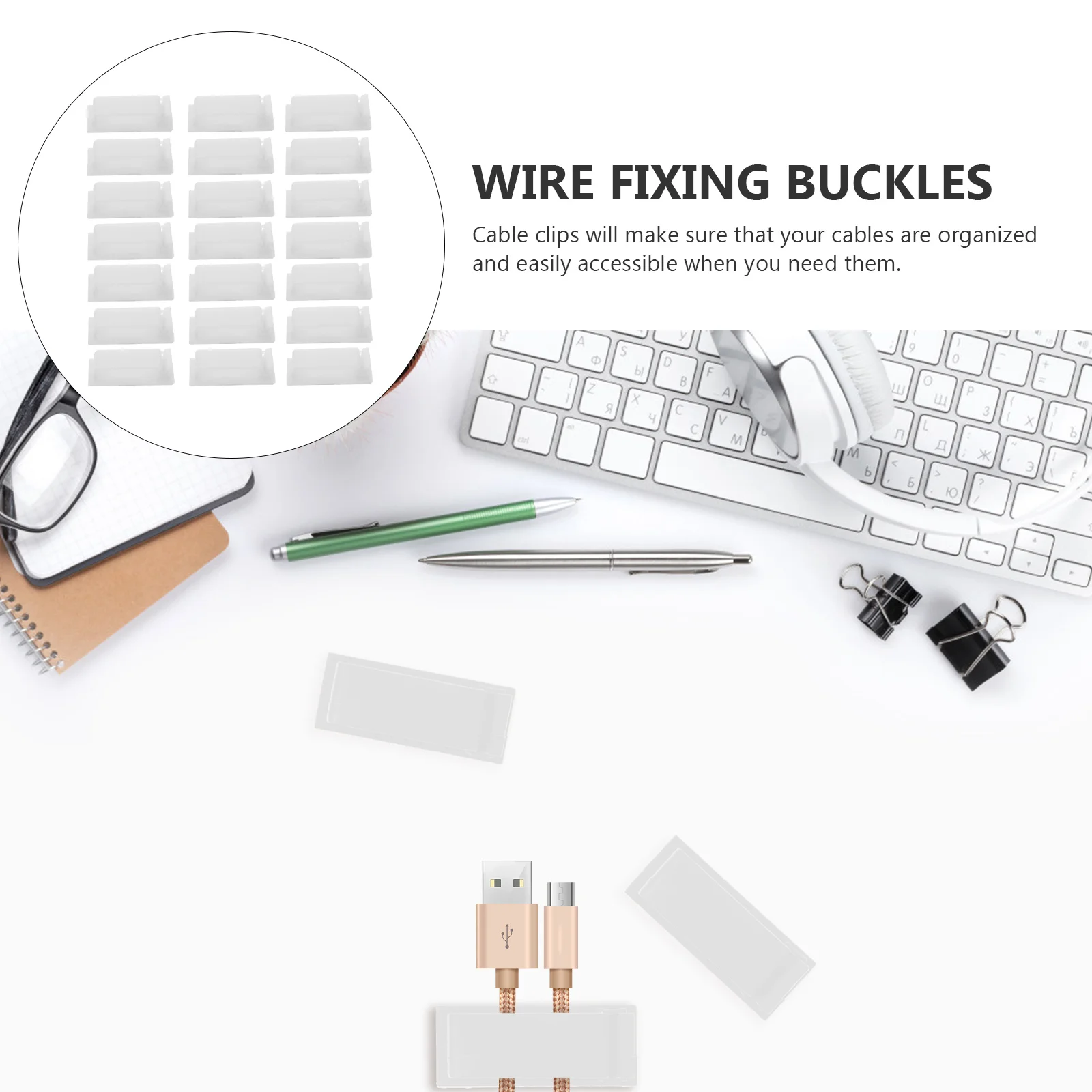 

50pcs Cable Clips Wall Desktop Organizers For Charging Usb Cords Fixing Wire Cord Storage Fixators Cable Fixing Buckles
