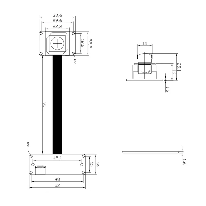 -Módulo de câmera A02R 4000 X 3000 4K 12MP HD IMX577 AF/FF Type-C com placa-mãe USB3.0 Autofocus