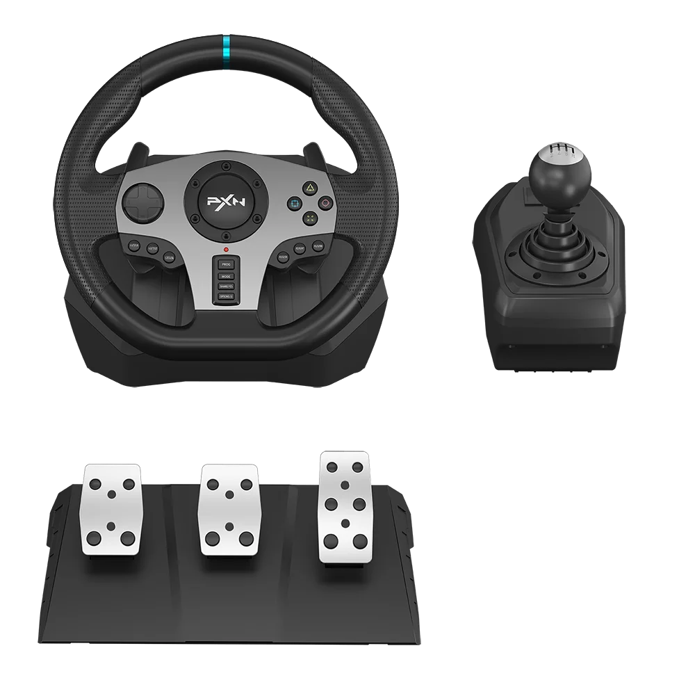 Manual Transmission Vibration Dual-Motor 900 Degree V9 Steering Racing Wheel Gaming for PS3 PS4 Switch X-BOX-One PC