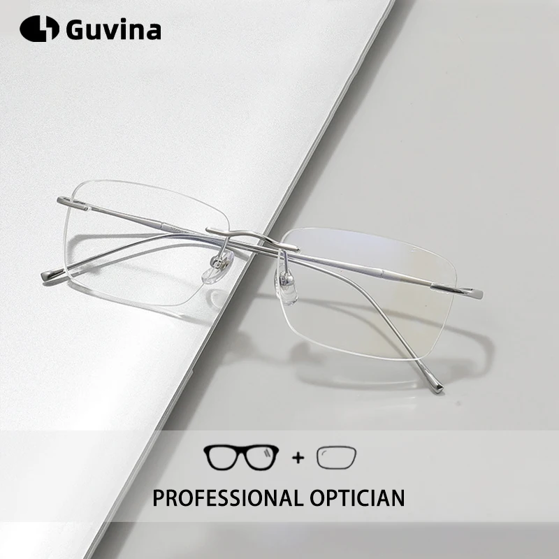 Montatura Per Occhiali Senza Montatura Alla Moda In Titanio Per Miopia/Lastra Vista/Multifocali, Montature Ottiche Durevoli Di Alta Qualità