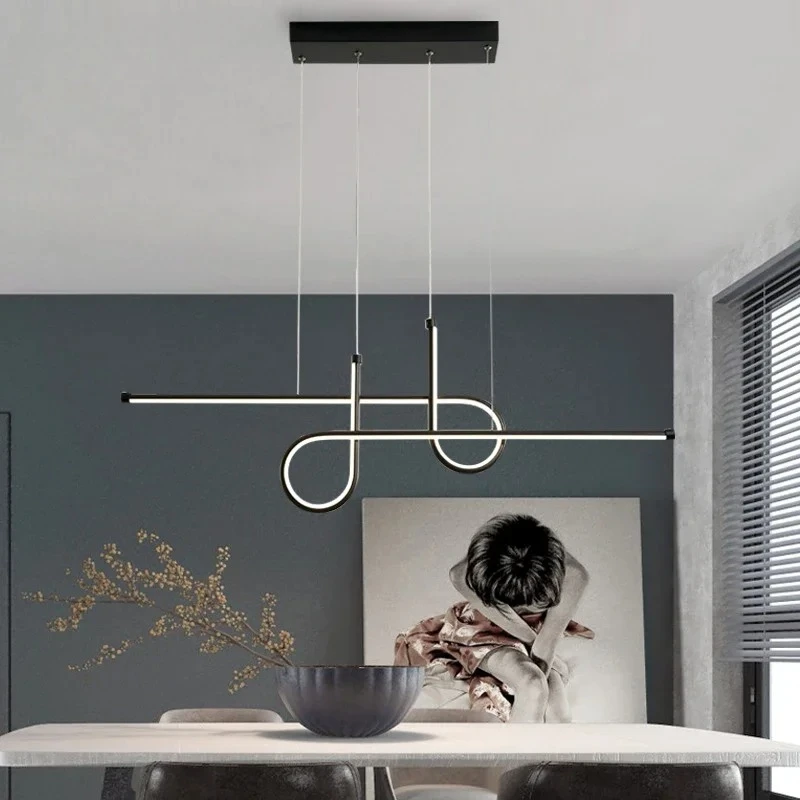 

Modern Dimmable Chandelier for Kitchen Island Bar Counter Centerpieces for Dining Room Designer Hanging Lamp Lusters Luminaires