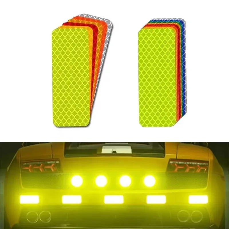 20PCS Car Bumper Reflective Stickers Reflective Warning Strip Tape Secure Reflector Stickers Decals