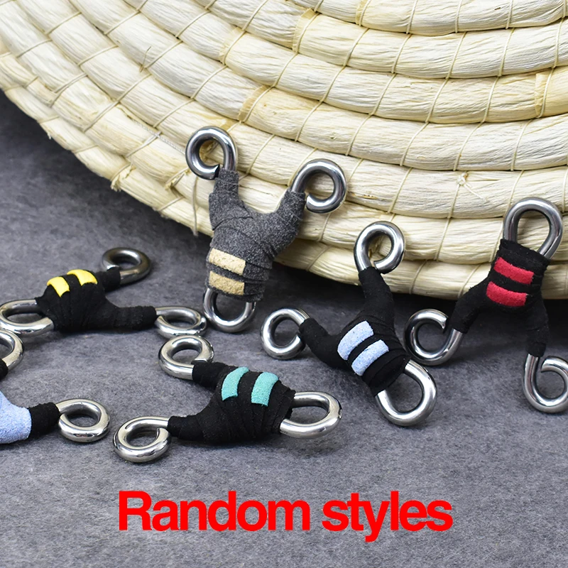 Compact Stainless Steel Y-Shaped Slingshot Spiral Tips Wrapped Handle Finger Ring Random Delivery Outdoor Practice