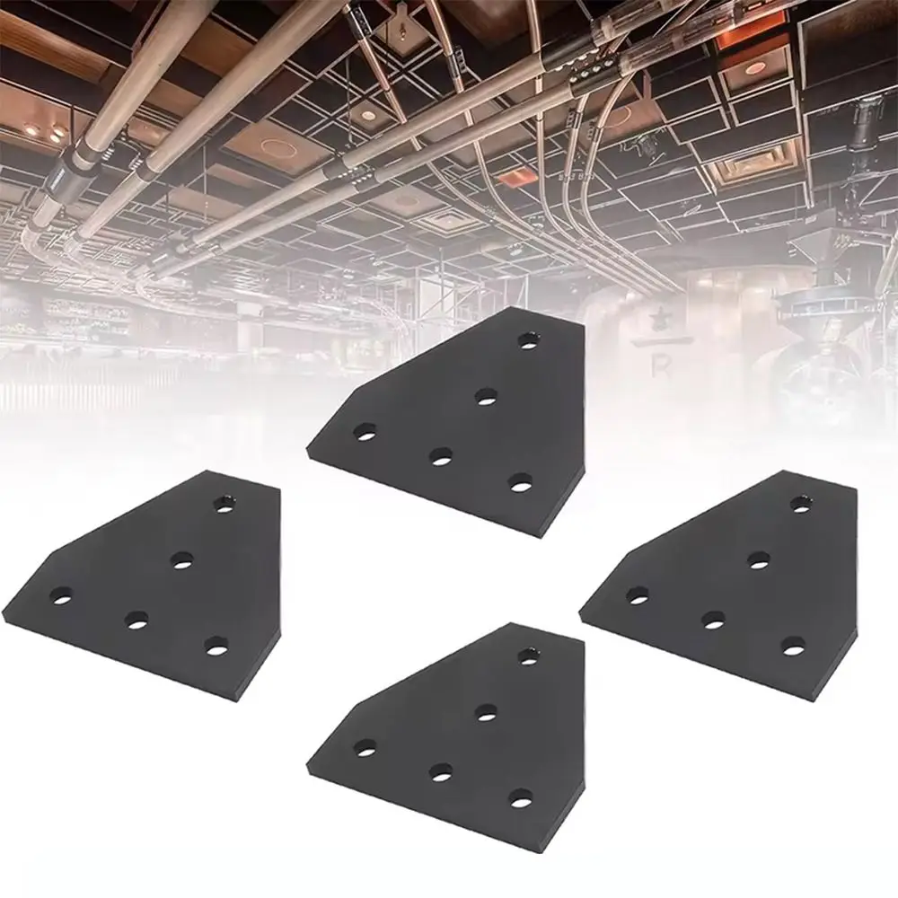 1Pcs 5 Hole Aluminum Profile Joint Board Aluminum Alloy 90 Degree Corner Angle Bracket Black Silver Oxidized Painted