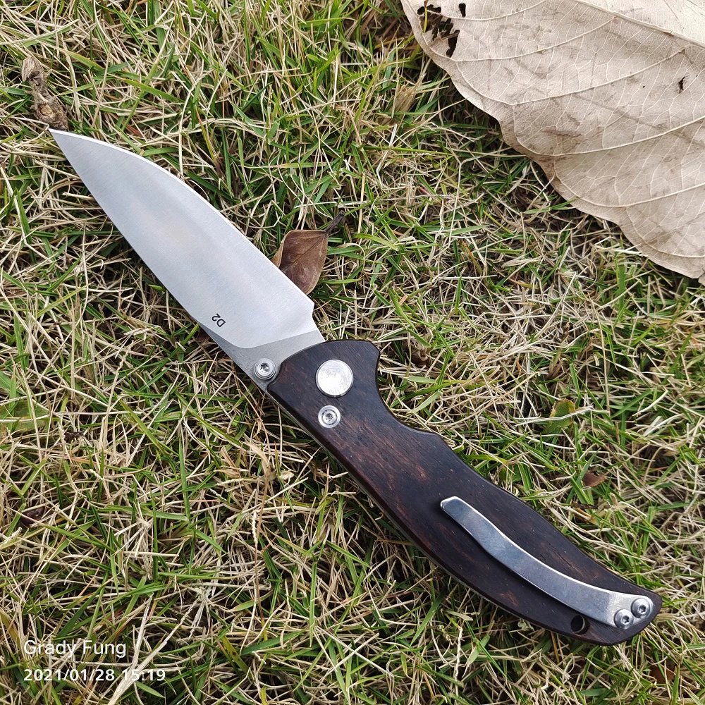 Grady Fung Folding Messer Tabargan 95 Ratte 1 Stabilisiert Palisander Griff D2 klinge Messer Überleben Messer EDC Werkzeuge Camping Messer