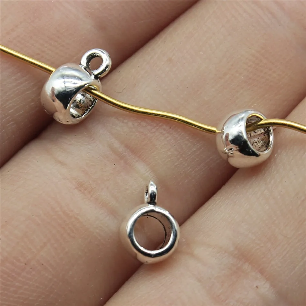 WYSIWYG 20pcs 4x6x8mm 6 Colors Glossy Spacers Beads Bail For Jewelry Making Glossy Bail Beads Charm Glossy Bail Beads