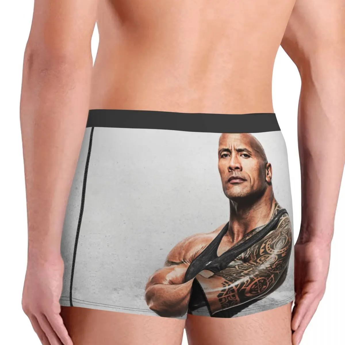 Custom The Rock Face Dwayne Boxers Shorts Mens Famous Actor Johnson Briefs Underwear Fashion Underpants