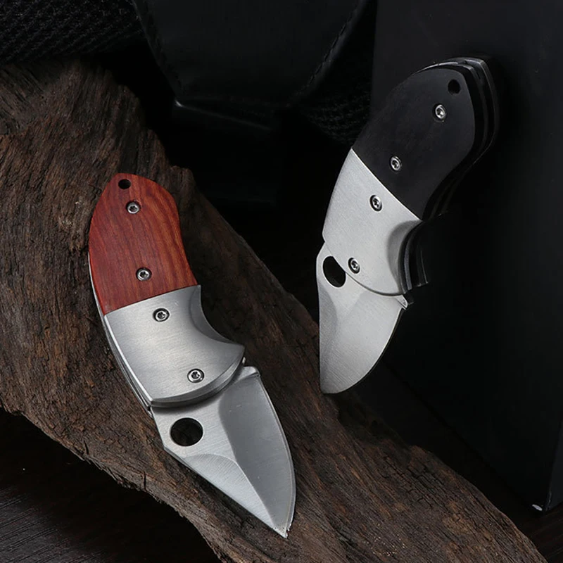 MINI Folding Knife High Hardness D2 Handle Express Pocket Knife EDC Outdoor Tool KeyPendant Knifves