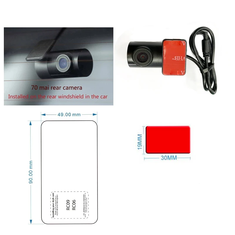 For 70mai Dash Cam A810 4K Accessory Set Static Sticker VHB Sticker and Static Stickers Suitable for 70mai A810 Accessory