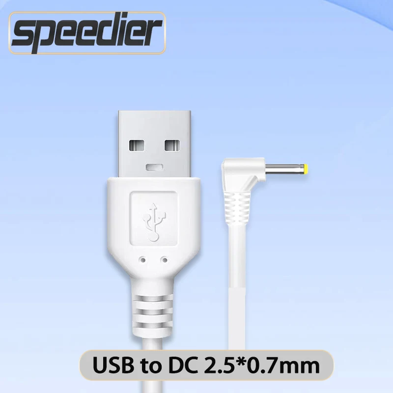 الأبيض تيار مستمر الكوع الطاقة قابس مهايئ USB إلى تيار مستمر 2.5*0.7 2.5*0.7 مللي متر 2.5 مللي متر x 0.7 مللي متر 2.5x0.7 مللي متر جاك الزاوية اليمنى L شكل كبل شحن 1 متر #2