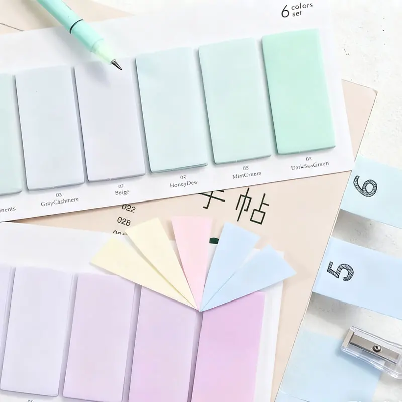 4Pcs*120Sheets Morandi Color Stickers Writable Index Tabs Sticky Flags for Pages Book Markers Reading Notes Classification Marks