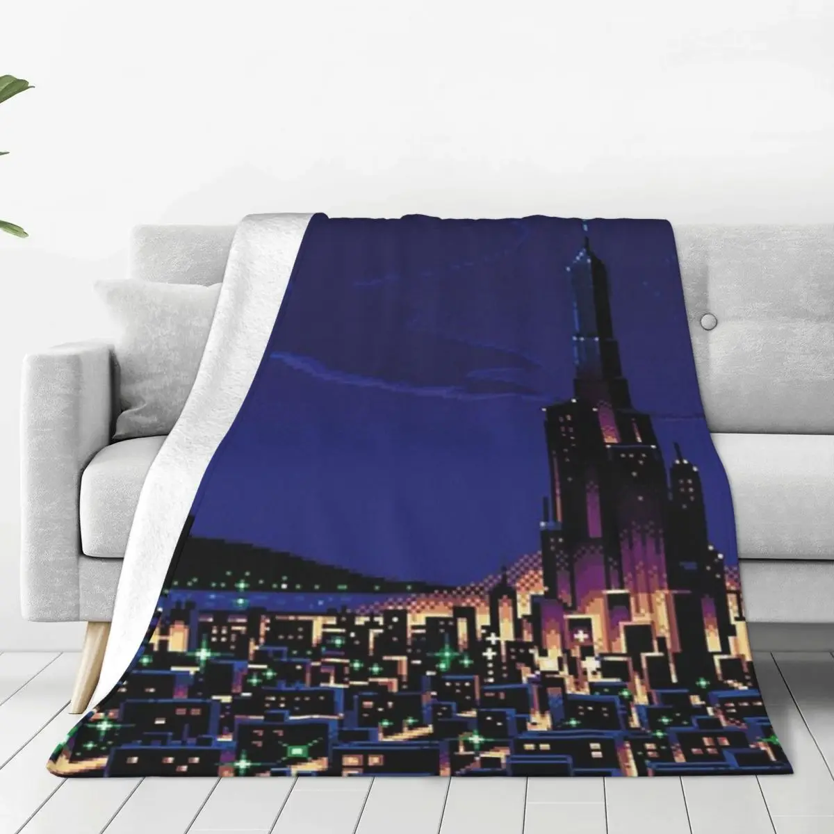 

Watch Tower Blanket Flange Textile Decor Portable Super Soft Throw Blankets for Home Office Plush Thin Quilt