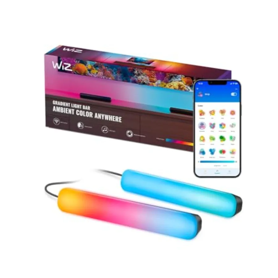 Gradient Light Bars, RGBIC, Display ple s, 150 Lumens, Versatile Placement, Easy Setup, LED, Connect to Wi-Fi, Control with App