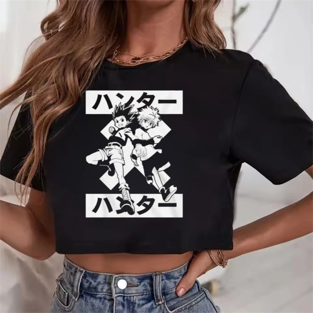 Hunter x Hunter crop top women korean fashion dollette baddie scene  emo t-shirt japan vintage funny emo manga