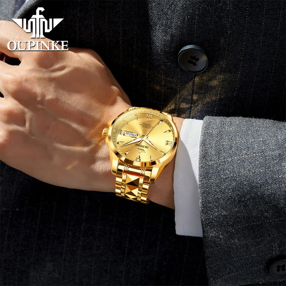 OUPINKE 3306 ساعات رجالية الماس الحقيقي ساعة ميكانيكية للرجال المستوردة اليابان حركة رجل ساعة اليد الساعات الأصلية #2