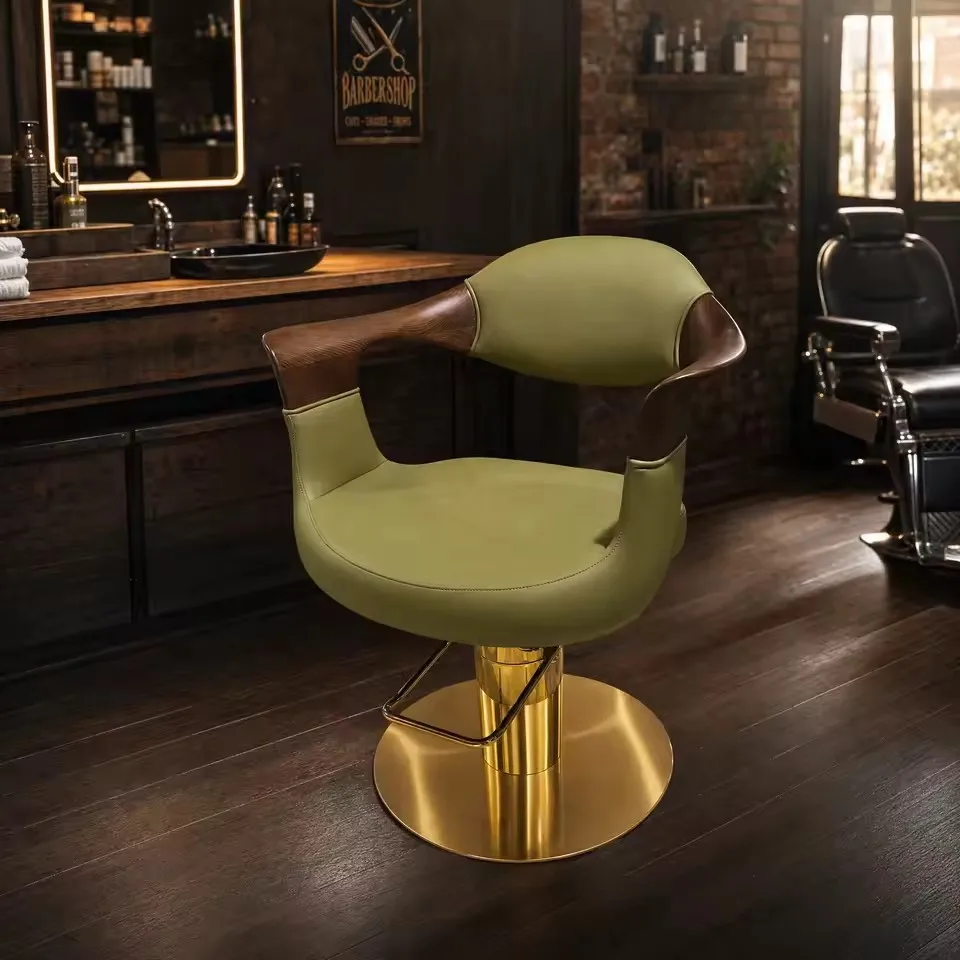 Modern Custom Hair Salon Furniture Barbershop Cutting Hair Chair for Salon Height Adjustable Rotatable Men Styling Chairs