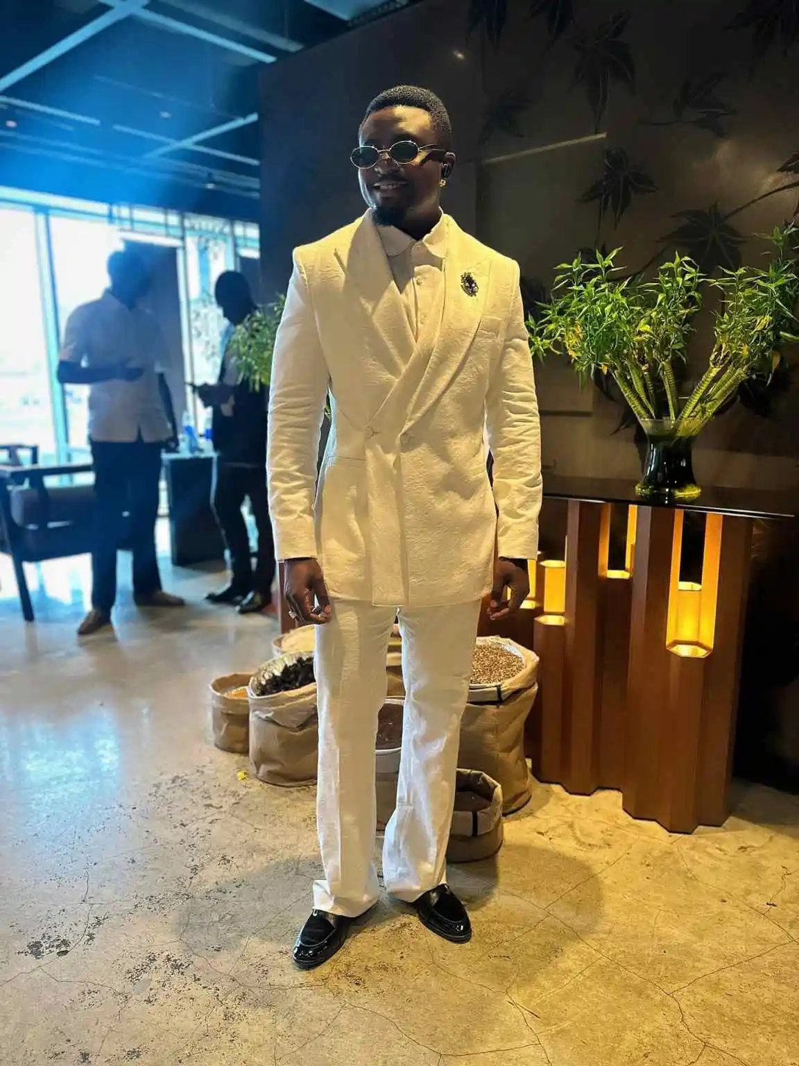 Jacquard-Herrenanzüge, 2-teilig, Jacke, Hose, spitzes Revers, zweireihig, für Hochzeit, Bräutigam, Smoking für besondere Anlässe, Übergröße