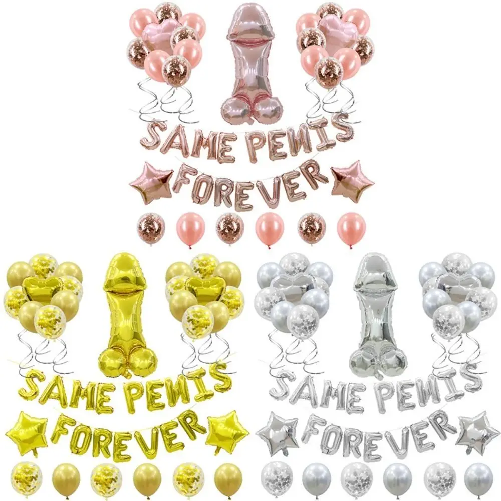 Bachelorette Party Decorations Same Penis Forever Foil Balloon Set Hen Party Accessories Globos Wiht Rose Gold Confetti Ballon