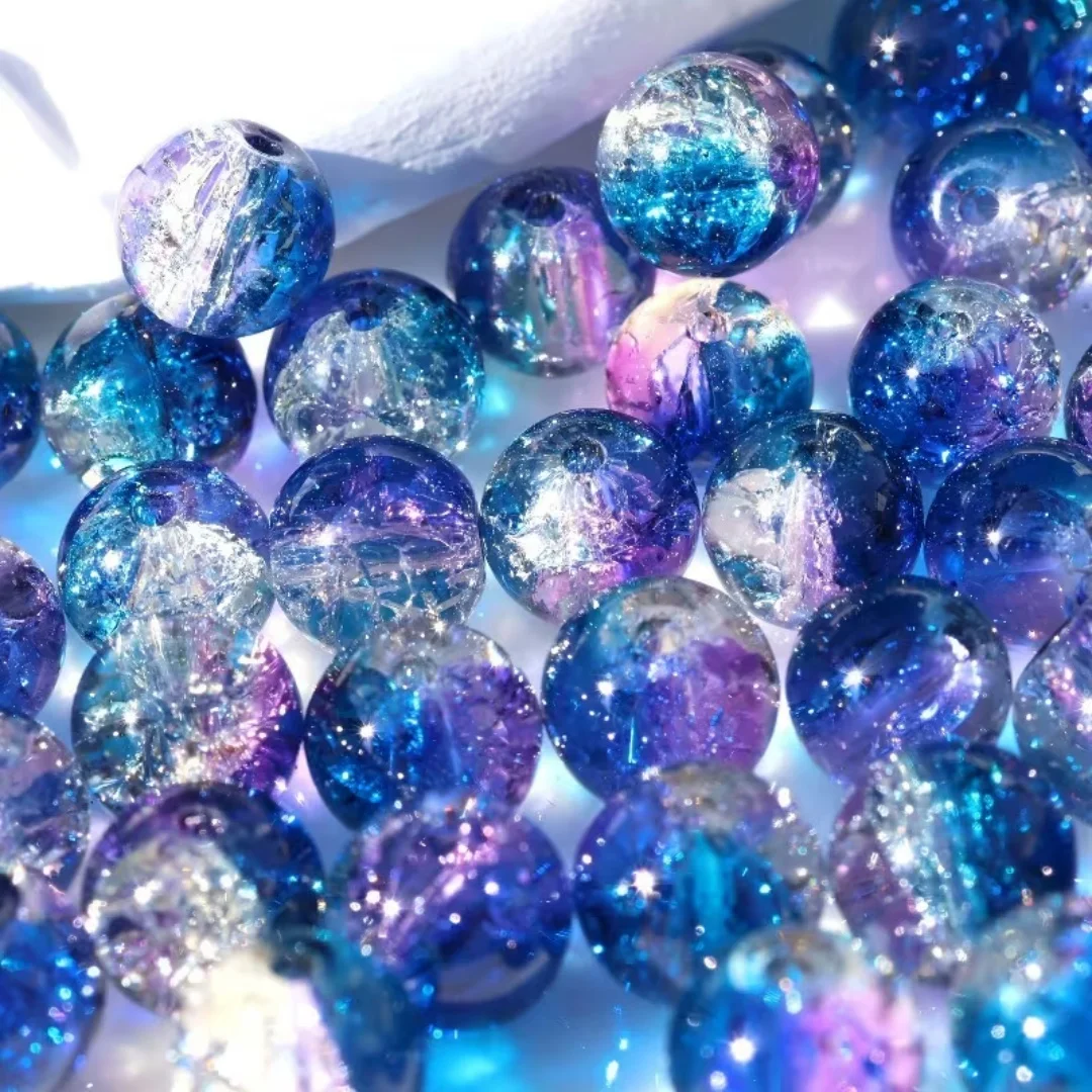 8mm Blaue, Weiße, Lila, Gebrochene Farbverlauf-Perlen, Acrylperlen, DIY Armband, Halskette, Anhänger, Dekorative Perlen, Feiertagsparty – Detail 5