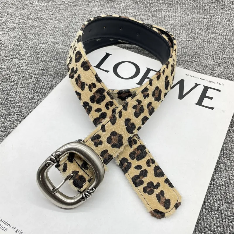 Fashion Leopard Print Belt Elegant Snake Pattern Waist Belt Y2k Punk Nightclub Pants Decorative Waistband for Jeans Accessories