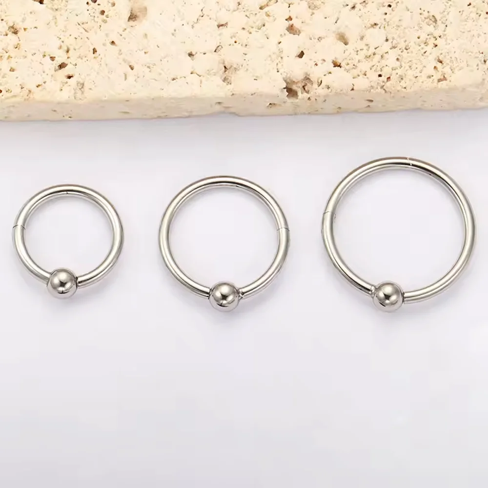ASTM F136 Titanlegierung Feste Schnalle 2026 Nasenknochen-Ohrlochring Menschlicher Nasenring Nasenscheidewandring Piercing-Schmuck – Detail 5