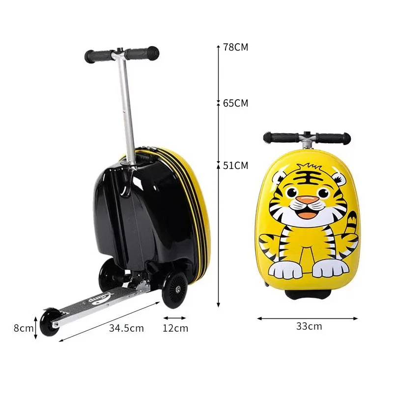 Bambini Skateboard bagagli zainetto borse da viaggio valigia Trolley pieghevole valigie per bambini Cartoon Skating Ride Scooter