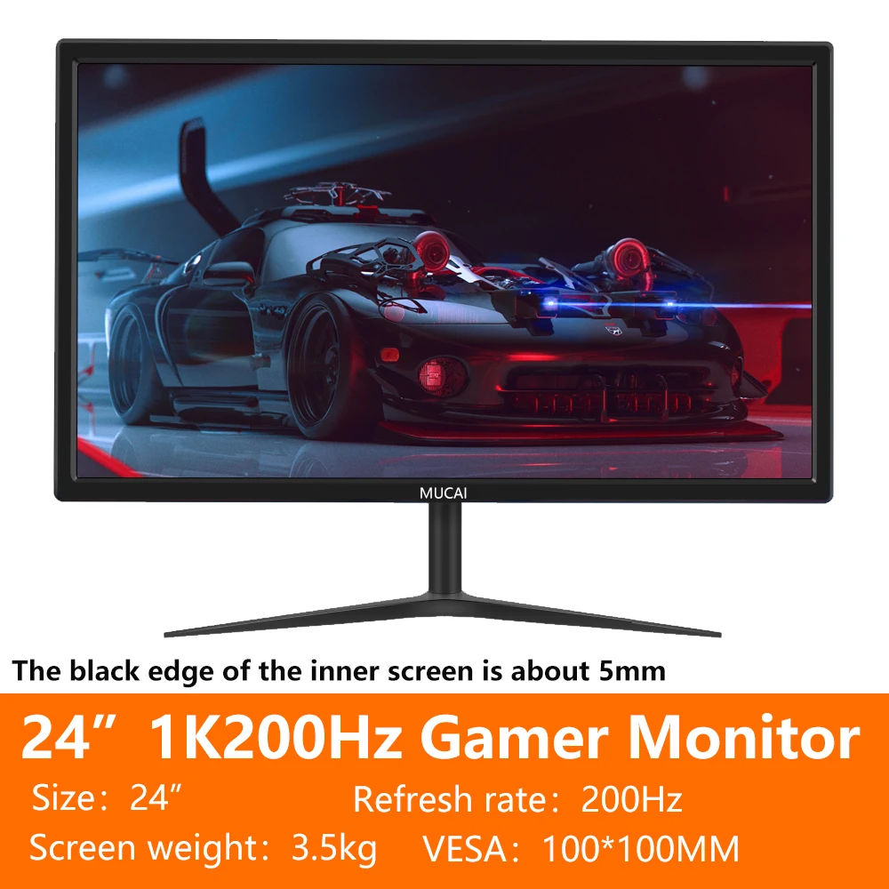 Mucai 24 Zoll Monitor 144Hz Gaming-Computer 200Hz Display fhd 1080p Licht bildschirm HDMI-kompatible DP Power Por 1920*1080