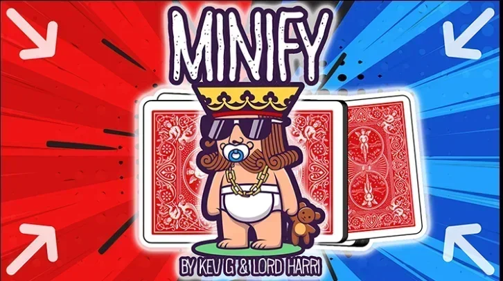 Minify vermelho ou azul por kev truques de magia espedores incrível efeito de cartão de poker ilusões close-up adereços mágicos bar truque rua