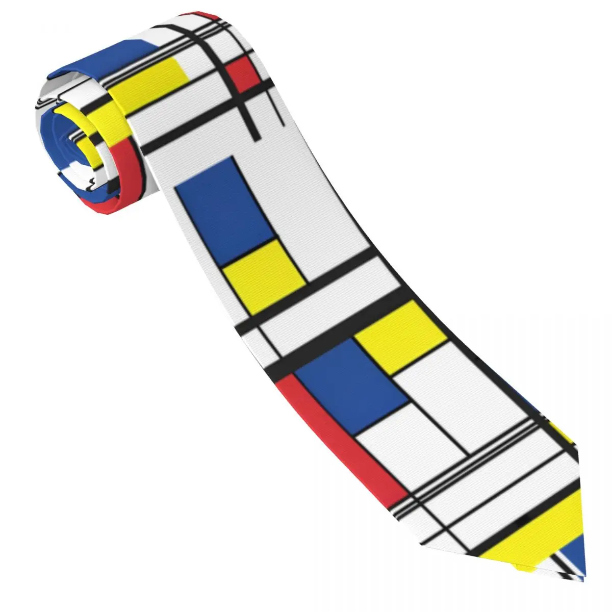 

Geometric De Stijl Tie Mondrian Minimalist Printed Neck Ties Accessories Business For Man Blouse Collar Tie Men Wedding Necktie