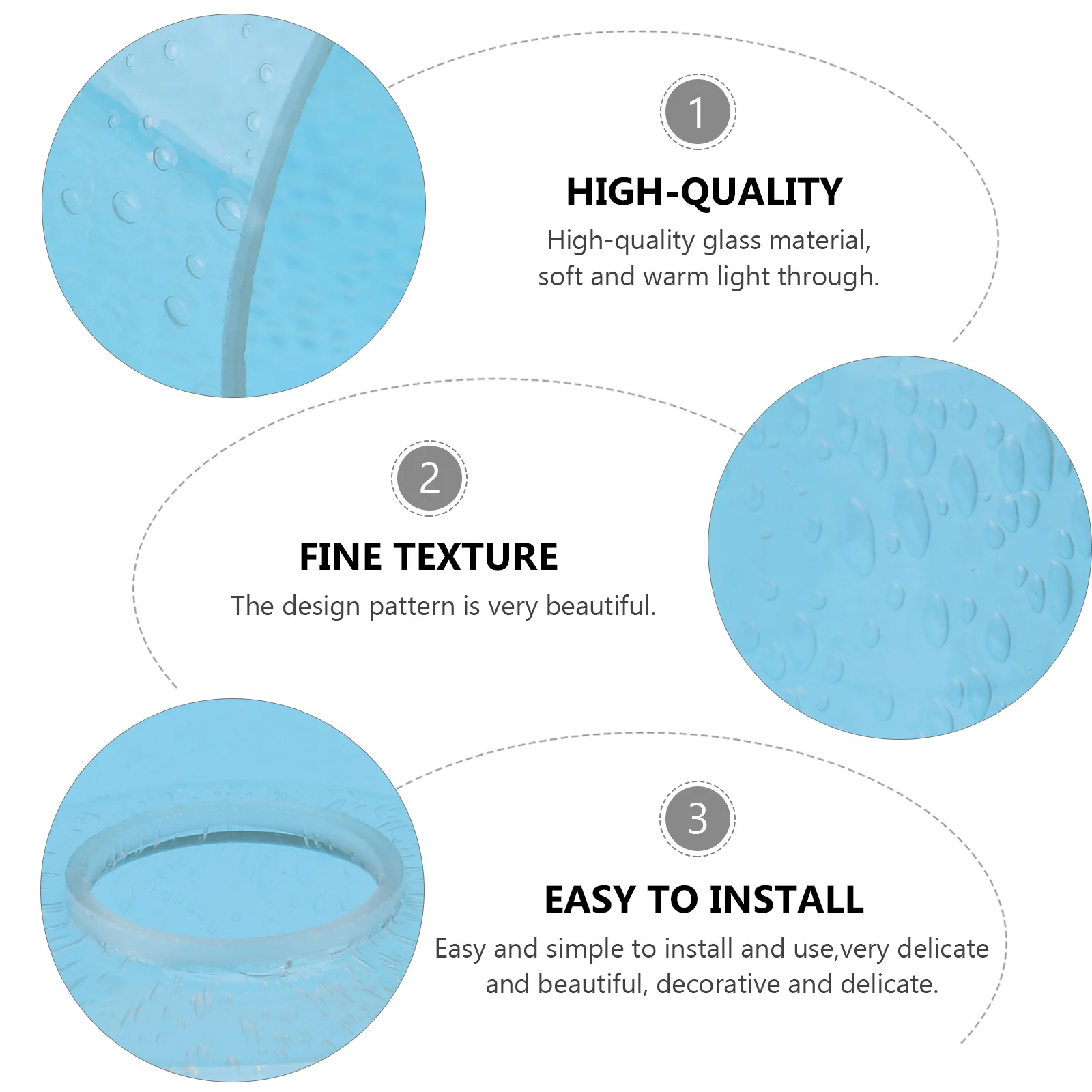 

1Pcs Glass Lampshade Simple Easy Installation Durable Not Easy to Fade Perfect Housewarming Gift Glass Lampshade