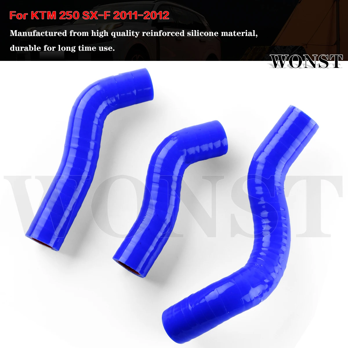 3PCS Motorcycle Silicone Radiator Coolant Hose Kit For KTM 250SXF 250 SX-F 2011-2012