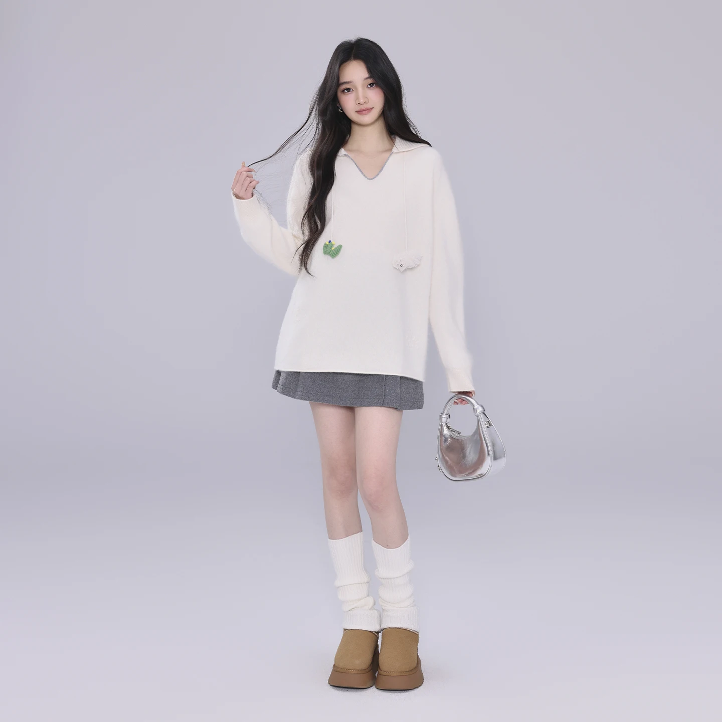 

Thiened V-Ne 00% Camere Sweater Youth Casual Sle Winter 2025 Online Exclusive Small Deer Clouds And Pastures