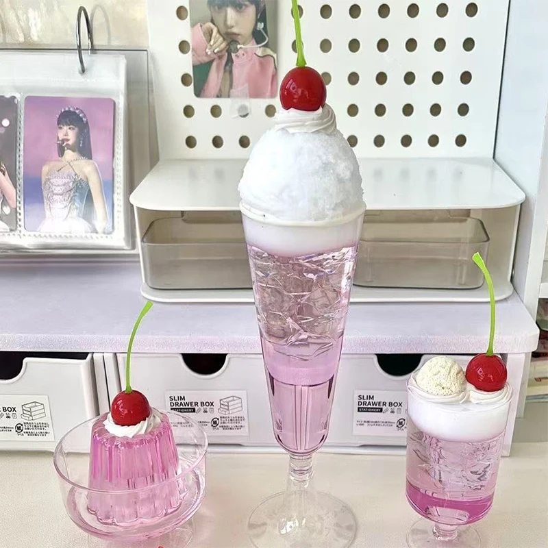 Purple Showa Style Tea Ornaments Ancient Cherry Blossom Soda Jelly Key Chain Glue Finished Product 2D Photo Props Eat Valley